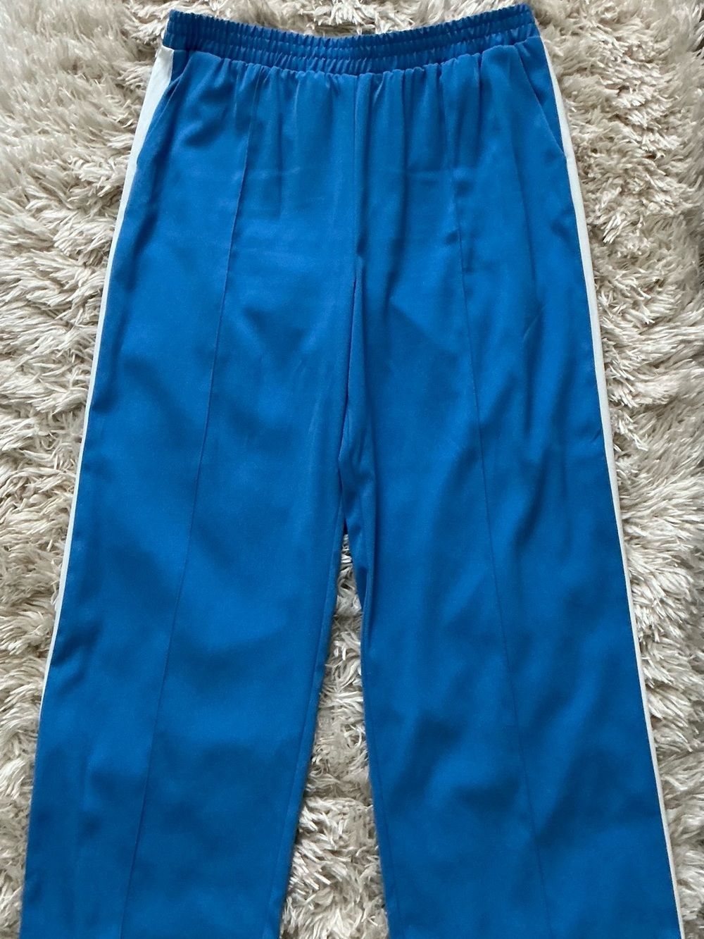 Primark Blue Track Pants with White Side Stripes